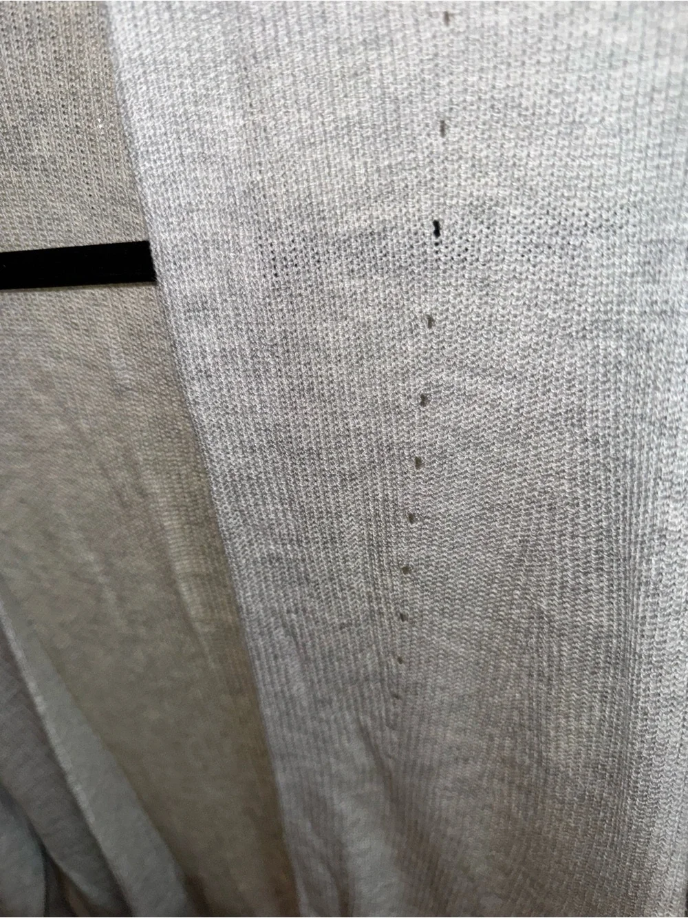 Express Open-Front Light Gray Cardigan with Puff Sleeves